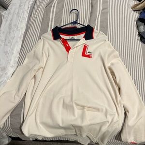 Off white Men’s Lacoste long sleeve polo size large